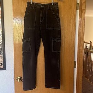 SHEIN Black Denim Cargo Pants
